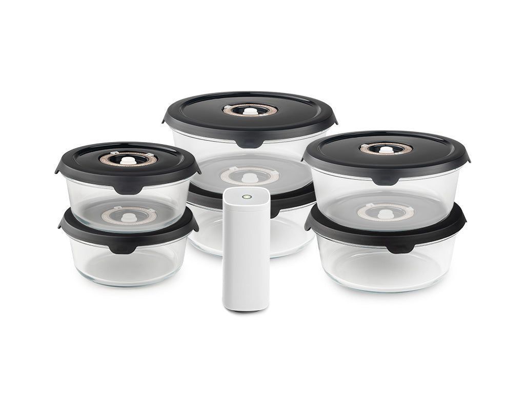 ENSEMBLE DE RÉCIPIENT EN VERRE SOUS VIDE ROND MIX – 6-PAQUET - 1