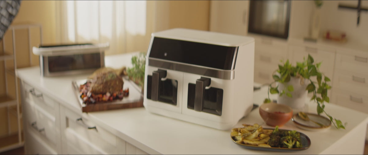 Indlæs video: 
Airfryer - dual - komplet sæt
